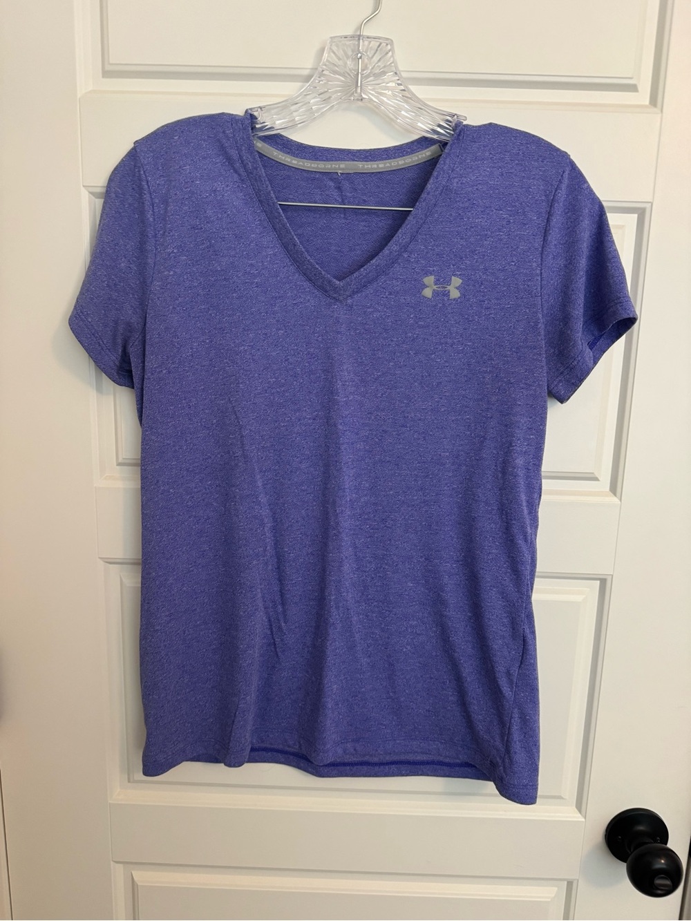 Under Armour Women's Heathered Violet V-Neck Performance Tee - Picture 1 of 1